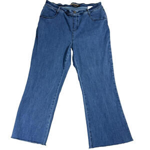 Women With Control MyWonderDenim Jeans 14T Bootcut Blue Fringe Hem Stretch